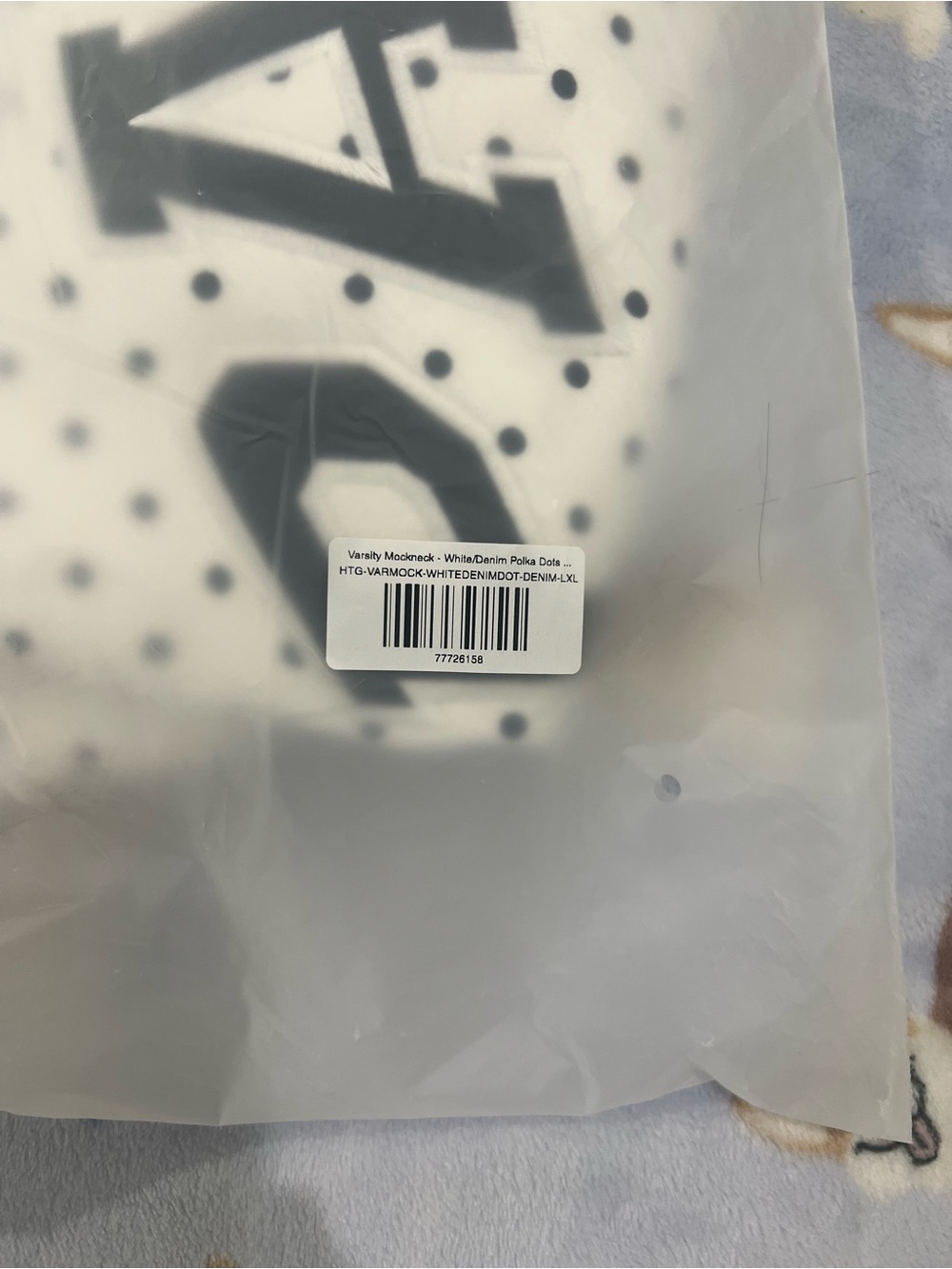 Parke White Denim Polka Dot Mockneck L/XL - Picture 4 of 4